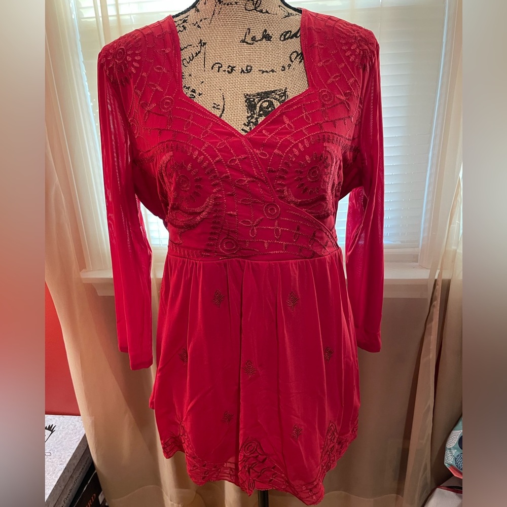 REDUCED *** NURTURE Chiffon and Embroidered top